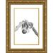 Allen Kimberly 23x32 Gold Ornate Wood Framed with Double Matting Museum Art Print Titled - Baby Sloth 2