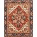 Ahgly Company Indoor Rectangle Abstract Saffron Red Persian Area Rugs 5 x 8