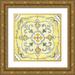 Coulter Cynthia 12x12 Gold Ornate Wood Framed with Double Matting Museum Art Print Titled - Jewel Medallion yellow gray II