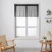 Fashnice Half Window Curtain Decor Kitchen Curtains Rod Pocket Simple Short Valance Semi-sheer Living Room Luxury Tiers Panels Solid Color Home Black W:59 x H:23