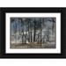 Jones Adam 32x23 Black Ornate Wood Framed with Double Matting Museum Art Print Titled - Black tree trunks and terrace-Mammoth Hot Springs-Yellowstone National Park-Wyoming