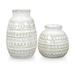 Teresa s Collections 5 H 7.7 H Farmhouse Vases for Home Decor White Pottery Boho Vases Decorative Rustic Farmhouse Vase for Fireplace Mantel Living Room Shelf Ideal Gift Mom