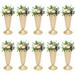 FETCOI 10Pcs Decorative Tabletop Trumpet Vase Metal Flower Vases for Centerpieces Wedding Centerpieces Vase 9.8 Tall for Anniversary Party Birthday Aisle Home Decoration