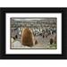 Grall Don 32x23 Black Ornate Wood Framed with Double Matting Museum Art Print Titled - Antarctica St Andrews Bay King penguin chick