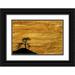 Kaveney Wendy 32x23 Black Ornate Wood Framed with Double Matting Museum Art Print Titled - UT Zion NP The silhouette of a small tree