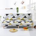 TOPCHANCES Stretch Armless Sofa Slipcover Futon Cover Printed Fitted Furniture Protector Elastic Polyester Spandex Washable Folding Couch Sofa Cover White