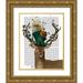 Fab Funky 12x14 Gold Ornate Wood Framed with Double Matting Museum Art Print Titled - Mad Hatter Deer