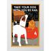 Vintage Apple Collection 13x18 White Modern Wood Framed Museum Art Print Titled - Dog by Rail