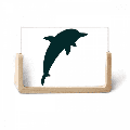 Blue Ocean Streamline Cute Dolphin Photo Wooden Photo Frame Tabletop Display