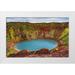 Perry William 24x17 White Modern Wood Framed Museum Art Print Titled - Red green Kerio Volcano Crater blue Lake Golden Falls Golden Circle-Iceland