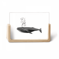 Respiratory Whale Waterjet Ribbon Photo Wooden Photo Frame Tabletop Display