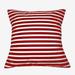 Cotton 1/2 Inch Stripe Decorative Throw Pillow/Sham Cushion Cover Red and White