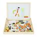 NKTIER Magnetic Wooden Puzzle With Double Sided Board Wooden Kids Educational Toys Cartoon Farm Animal Cards Jigsaw Drawing Set