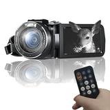 Big Holiday 50% Clear! Video Camera Camcorder 1080P 30FPS IR Night Vision Vlogging Camera Recorder 3.0 270 Degree Rotation IPS Screen 16X Digital Zoom Camcorder With 1 Batteries Gifts