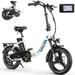 Gocio Electric Bike 3.0 Fat Tire Foldable Ebike 48V 7.8Ah Battery 350W Electric Commuter Bicycle Low-Step E Bike with LCD 16 One-Piece Tire Folding Electric City Bike for Women Teen Adults UL2849