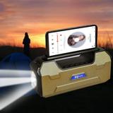 Big Holiday 50% Clear! Solar Bluetooth Speaker Light Outdoor Bilateral Flashlight FM Radio Multi-function Audio Gifts