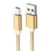 Deyuer 2Pcs Data Cable High-speed Transfer Shielding Stable Output Anti-winding Widely Compatible Charging Braided Wire Mini USB Data Transfers Charger Cable for MP3 MP4 Player Golden