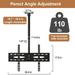 Adjustable Ceiling TV Wall Mount Bracket Compatible with 40~70 Monitor Flat Panel Screen Displays Tilt