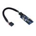 9Pin USB Extension Cable Card 9 Pin Hub Connector Adapter Splitter 1 to 2 Extension Splitter Cable Durable Motherboard USB Splitter Cable 0.6m