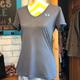 Under Armour Tops | 3/$23 Under Armour V-Neck Loose Fit Heat Gear Gray Heather Athletic T-Shirt | Color: Blue/Gray | Size: S