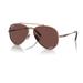 Ray-Ban Aviator II Titanium Sunglasses Rose Gold Polar Dark Violet Lens Polarized 58 RB8225-3140AF-58