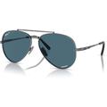 Ray-Ban Aviator II Titanium Sunglasses Gunmetal Frame Polar Blue Lens Polarized 62 RB8225-3142S2-62