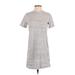 Forever 21 Casual Dress - Shift Crew Neck Short sleeves: Gray Dresses - Women's Size Small
