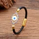 Bracelets de luxe Blue Evil Eye pour femmes gouttes d'huile Zwords brillants faits à la main