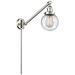 Beacon 6" Brushed Satin Nickel LED Swing Arm With Seedy Shade