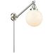 Beacon 8" Brushed Satin Nickel LED Swing Arm With Matte White Shade