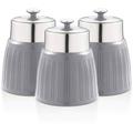 SWKA1024GRN Retro Set 3 Boîtes de Rangement Cuisine 1,2L Hermétiques pour Pâtes Riz, Vintage Gris