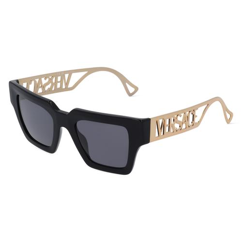 Versace VE4431 Damen-Sonnenbrille Vollrand Eckig Acetat-Gestell, schwarz