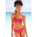 Bügel-Bandeau-Bikini VIVANCE Gr. 36, Cup D, rot (knallrot) Damen Bikini-Sets Ocean Blue mit edlen Zierknöpfen