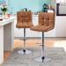 Zipcode Design™ Diana Swivel Adjustable Height Bar Stool Wood/Upholstered/Faux leather/Metal in Brown | 30 H x 17 W x 19.5 D in | Wayfair