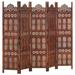 Bungalow Rose Room Divider Folding Privacy Screen for Home Office Solid Wood Mango Wood in Brown | 64.96 H x 78.74 W in | Wayfair