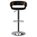 George Oliver Jaoquim Adjustable Swivel Bar Stool in Black Vegan Faux Leather Wood/Upholstered/Leather/Metal/Faux leather | Wayfair