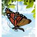 The Holiday Aisle® Butterfly Monarch Hanging Figurine Ornament Metal in Black/Orange | 16.5 H x 11 W x 8.5 D in | Wayfair