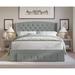 Lark Manor™ Alojzije King Tufted Storage Panel Bed Upholstered/Polyester in Gray | 49.2 H x 59.8 W x 80.7 D in | Wayfair