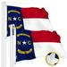 G128 2 Pack: North Carolina State Flag | 6x10 Ft | StormFlyer Series Embroidered 220GSM Spun Polyester | Embroidered Design Indoor/Outdoor Brass Grommets Heavy Duty All Weather