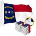 G128 10 Pack: North Carolina State Flag | 3x5 Ft | StormFlyer Series Embroidered 220GSM Spun Polyester | Embroidered Design Indoor/Outdoor Brass Grommets Heavy Duty All Weather