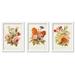 Red Barrel Studio® Antique Floral Bouquet - 3 Piece Picture Frame Print Set on Wood in Brown/Green/Pink | 26 H x 20 W in | Wayfair