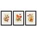 Red Barrel Studio® Antique Floral Bouquet by World Art Group - 3 Piece Picture Frame Print Set on Wood in Brown/Green/Pink | 26 H x 20 W in | Wayfair