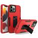 SaniMore for iPhone 14 Pro 6.1 2022 Case Hidden Bracket Magnetic Car Holder Dust Cover 3-layer Heavy Duty Protective Rugged Anti-fall Shock Absorption CoverFor iPhone 14 Pro Red/Black