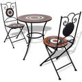 Red Barrel Studio® Round 3 - Person 10" Long Bistro Set, Ceramic in Black/Brown | 10 W x 10 D in | Outdoor Furniture | Wayfair