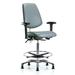 Inbox Zero Lakie Vinyl Task Chair Aluminum/Upholstered in Blue | 55 H x 27 W x 25 D in | Wayfair 5CC6F66B3E6F47248BF633A16A708D64