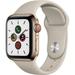 Restored Apple Watch Series 5 GPS+LTE - Gold Stainless Steel Case Stone w/ 40MM Beige Sport Band (Refurbished)