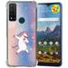 TalkingCase Slim Phone Case Compatible for Cricket Dream 5G AT&T Radiant Max 5G/Fusion 5G Glass Screen Protector Incl Rainbow Unicorn Dab Print Lightweight Flexible Soft USA