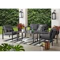 Mainstays Dashwood 4-Piece Outdoor Patio Conversation Set Seats 4 Gray