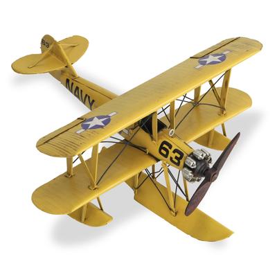 Yellow Metal Sea Plane Model