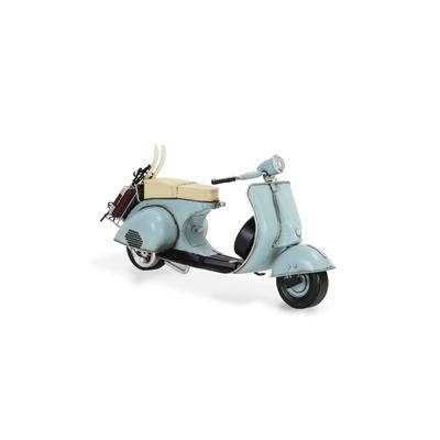 Blue Metal Model Scooter with Skis